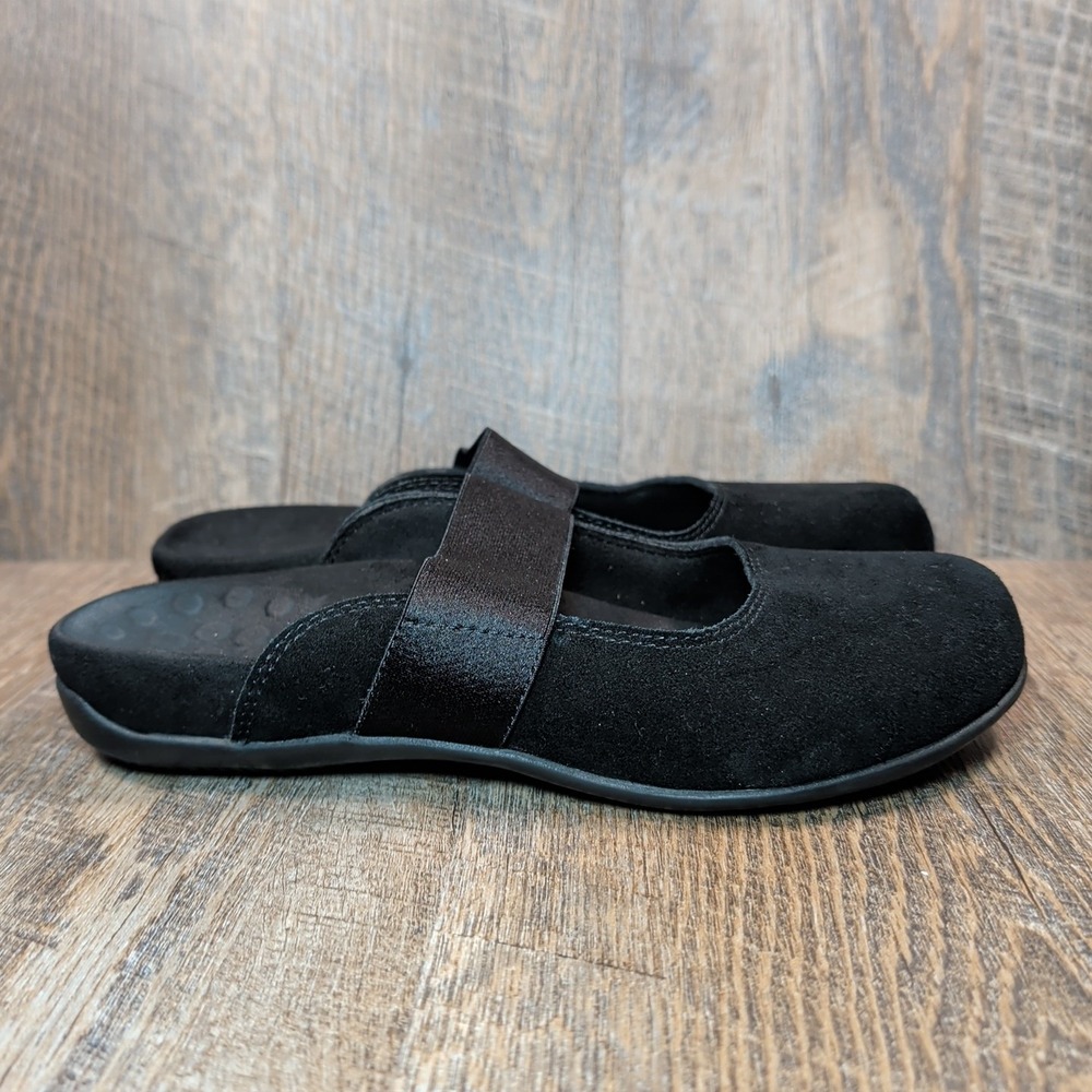 Vionic Laurel Shoes Women's Size 8 M Black Suede Slip-On Comfort Mules - Picture 2 of 13